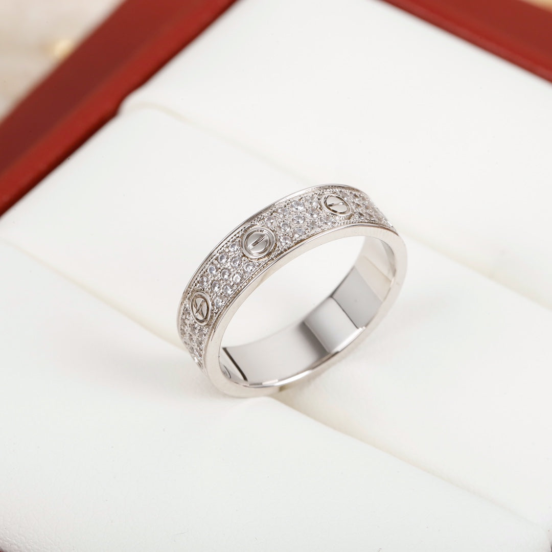Cartier 粗版滿天星戒指-玫瑰金/白金