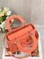 Dior Lady Dior-漆皮金扣-20cm-橙色