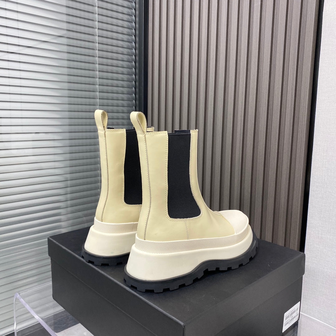 Jil sander-厚底短鞋 米白色