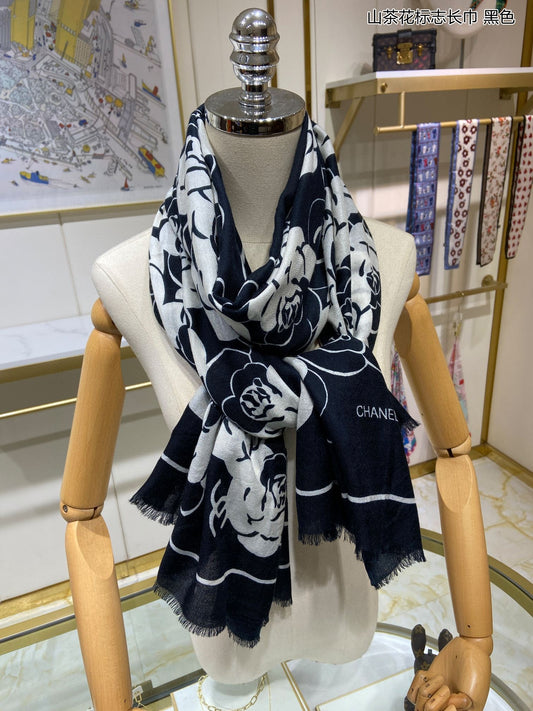小香家-山茶花長圍巾 110*200cm 100%頂極羊絨