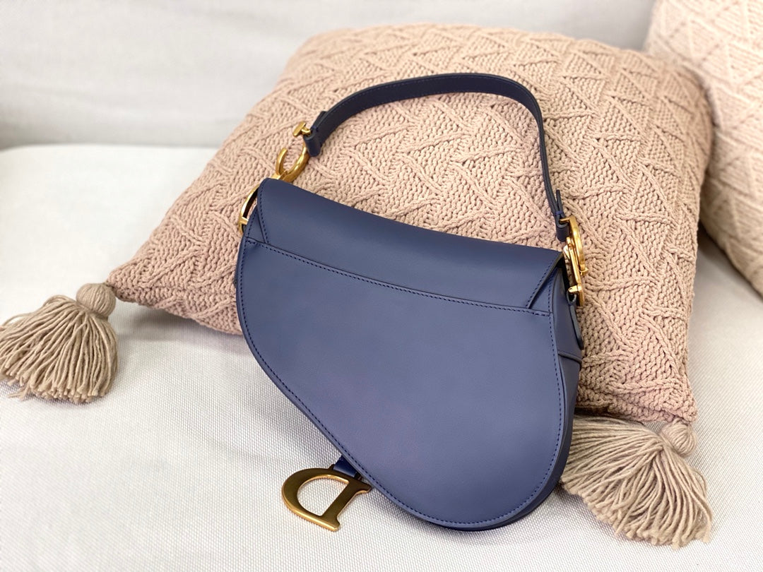 Dior Saddle 馬鞍包-平紋牛皮-大號夜藍色-25.5cm