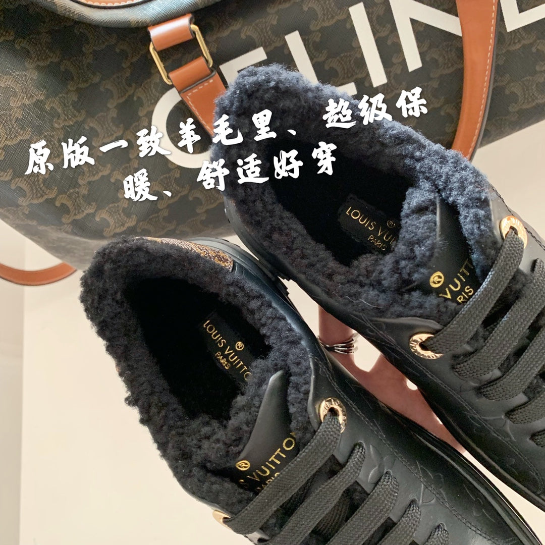 LV鞋-LV Charlie 2022春 厚底 皮款 黑