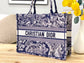 Dior Book Tote-小號36.5cm-深藍老虎