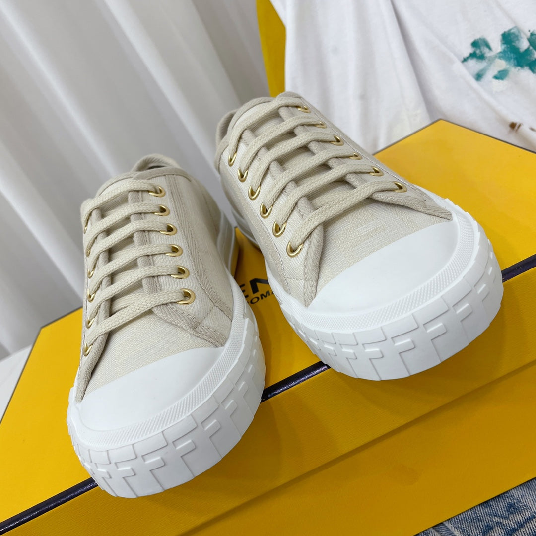 芬F家-2022秋冬新款 老花帆布鞋 情侶款