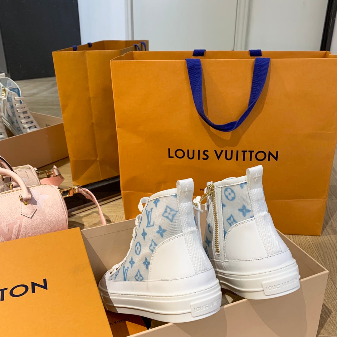 LV鞋-LV Charlie 2022春 高筒 藍色