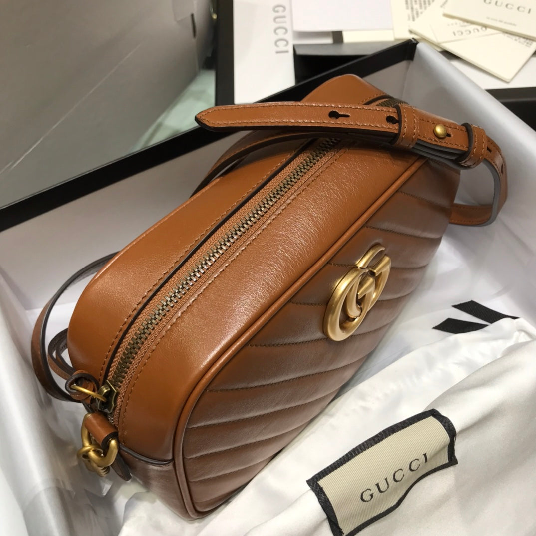 古G家-Marmont 相機包-焦糖色  24*12*7cm