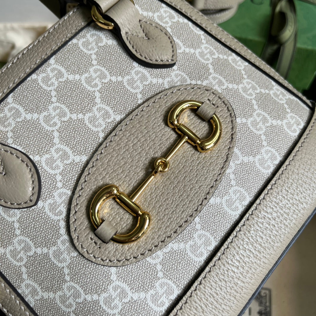 古G家-Ophidia 方形復古 手提包 20x19.5x7.5 燕麥色