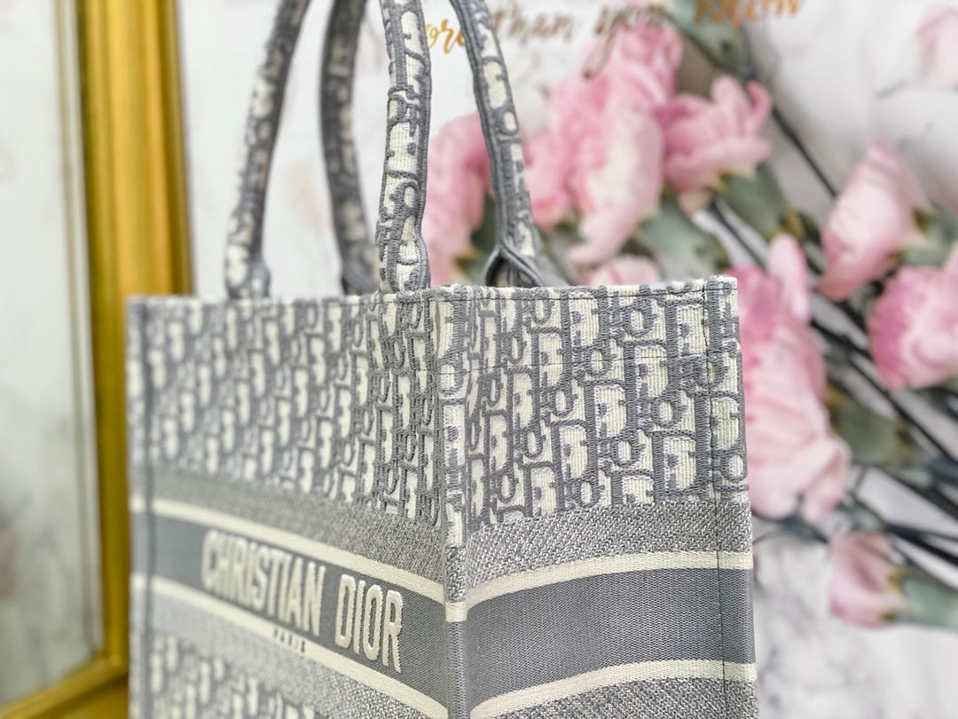 Dior Book Tote-小號36.5cm-灰色老花