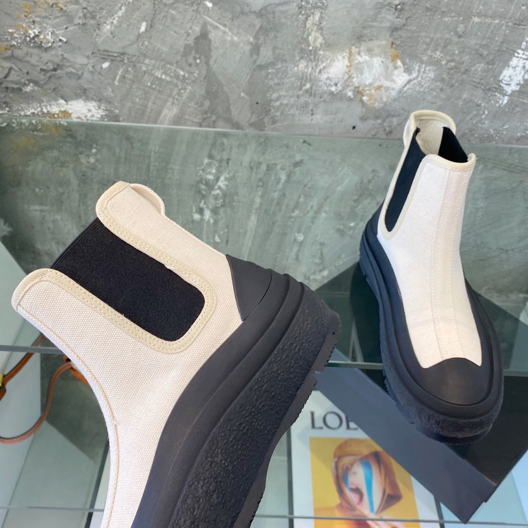 Jil sander-2022新款 帆布短靴 白色