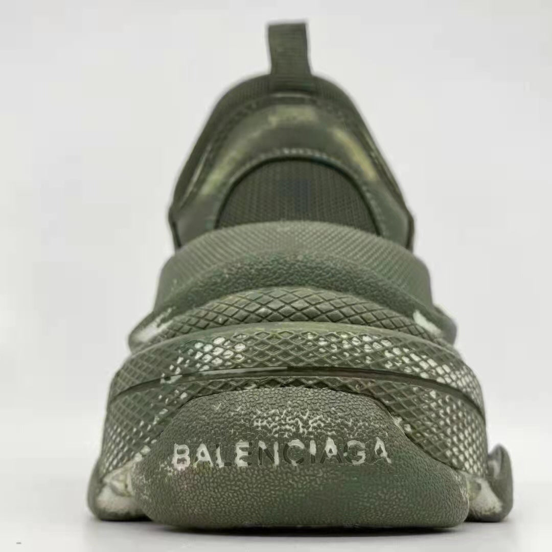 Balenci-Triple S 老爹鞋 乞丐軍綠色