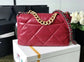 Chanel 19Bag-中號寶石紅