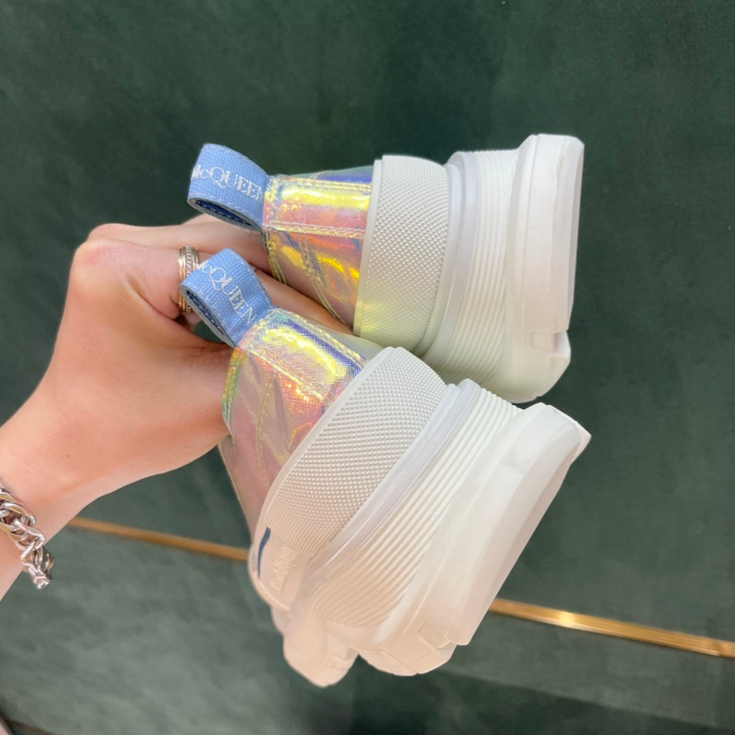 麥M昆-厚底 帆布鞋 反光彩色 情侶款