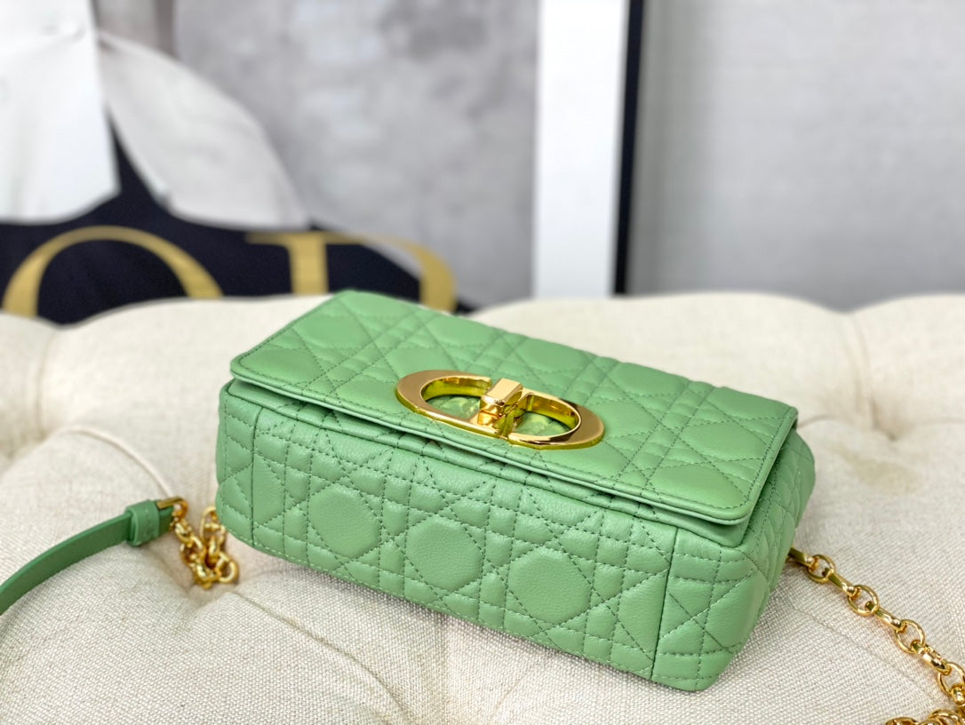 Dior Caro 小號20cm-薄荷綠小牛皮