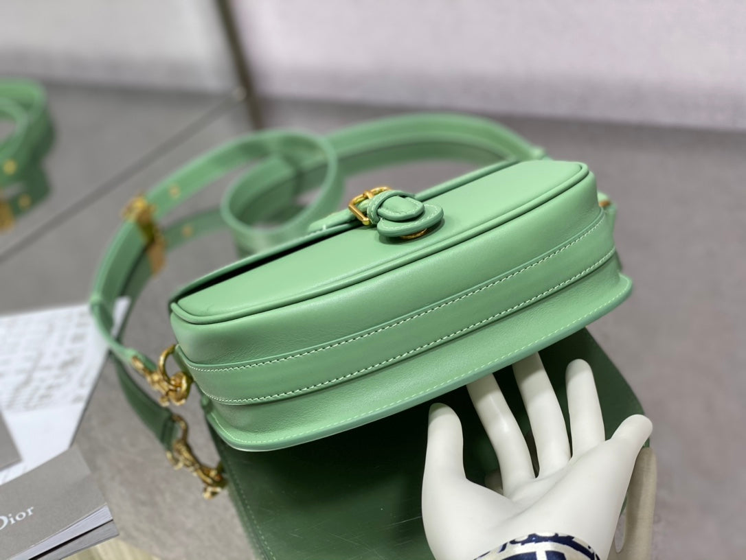 Dior Bobby-中號22cm-薄荷綠牛皮