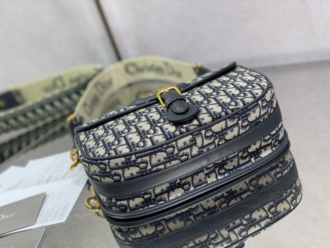 Dior-Bobby包 oblique系列秋冬 大號 經典藍布