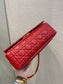 Dior Caro大號28cm-紅色小牛皮