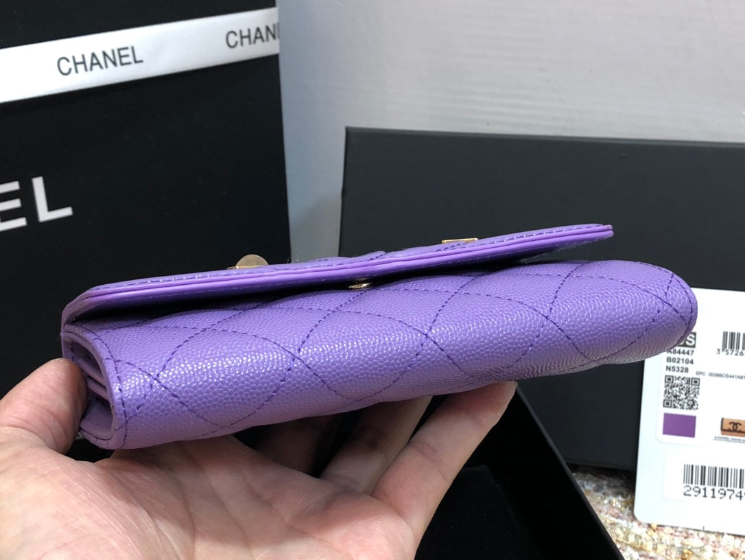 Chanel 復古CC荔枝牛皮-翻蓋中夾-復古五金