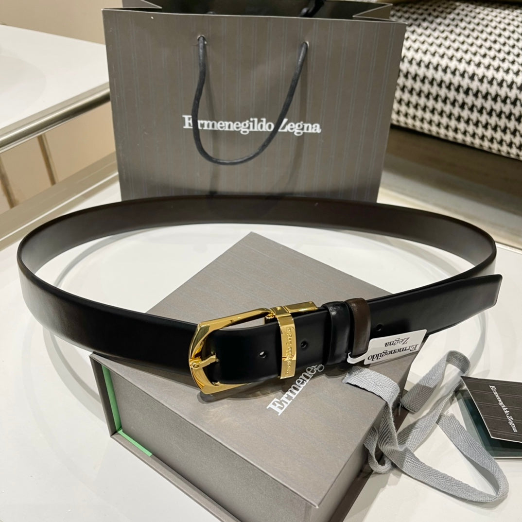 Ermenegildo Zegna-皮帶-3.5cm-男款