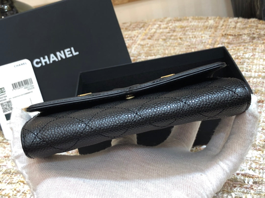 Chanel 復古CC荔枝牛皮-翻蓋中夾-復古五金