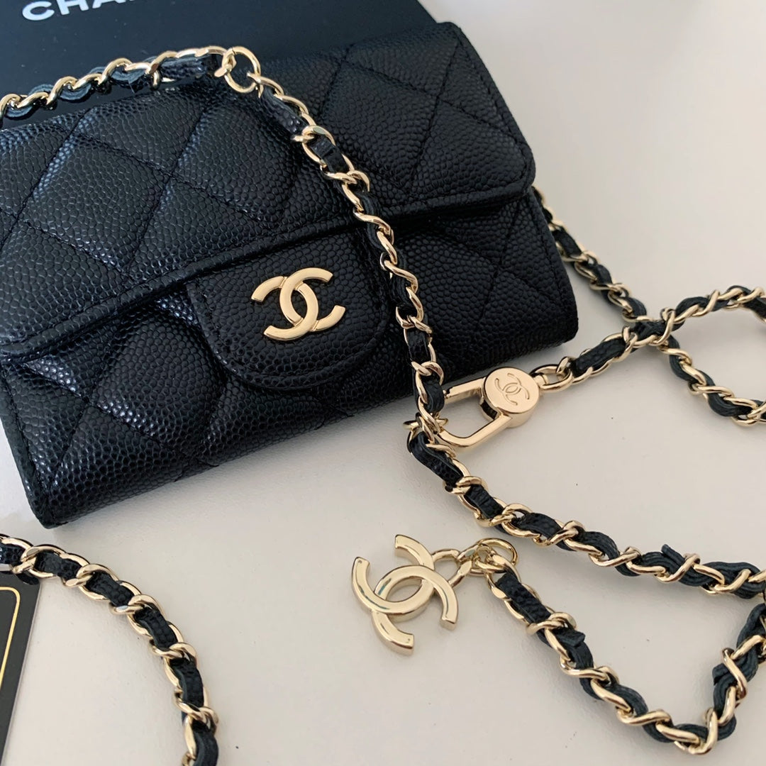 Chanel CF鏈條零錢卡包