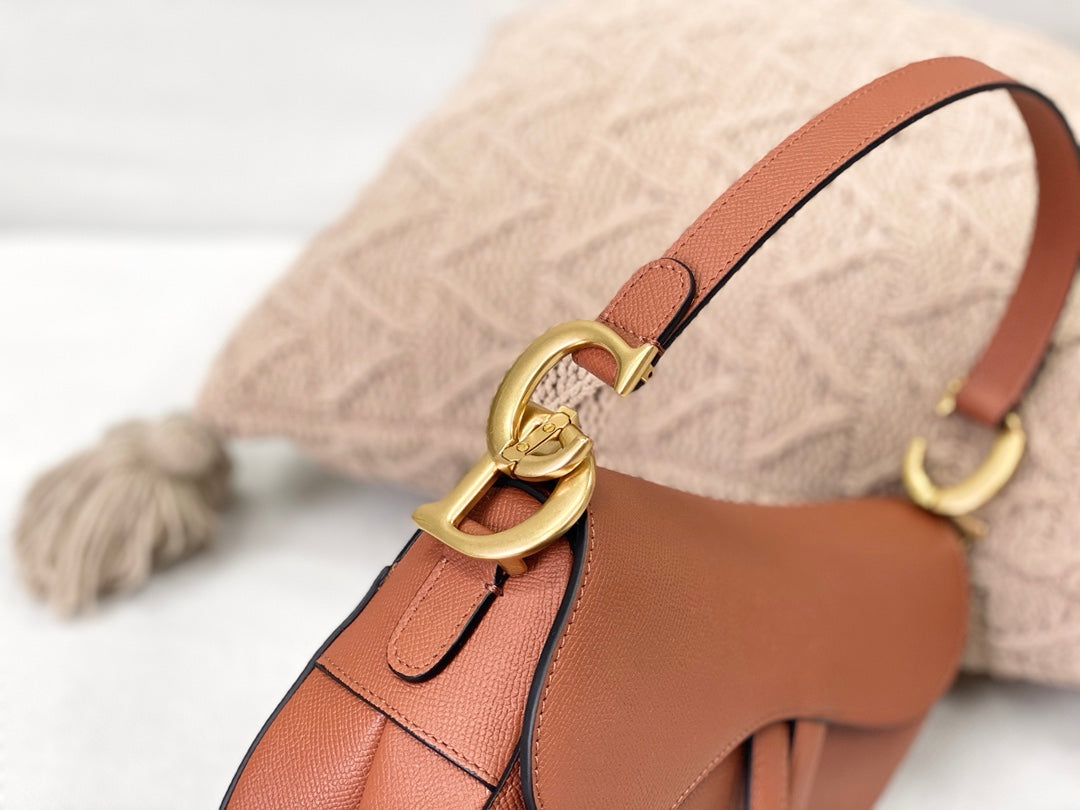Dior Saddle 馬鞍包-平紋-大號深古銅色-25.5cm
