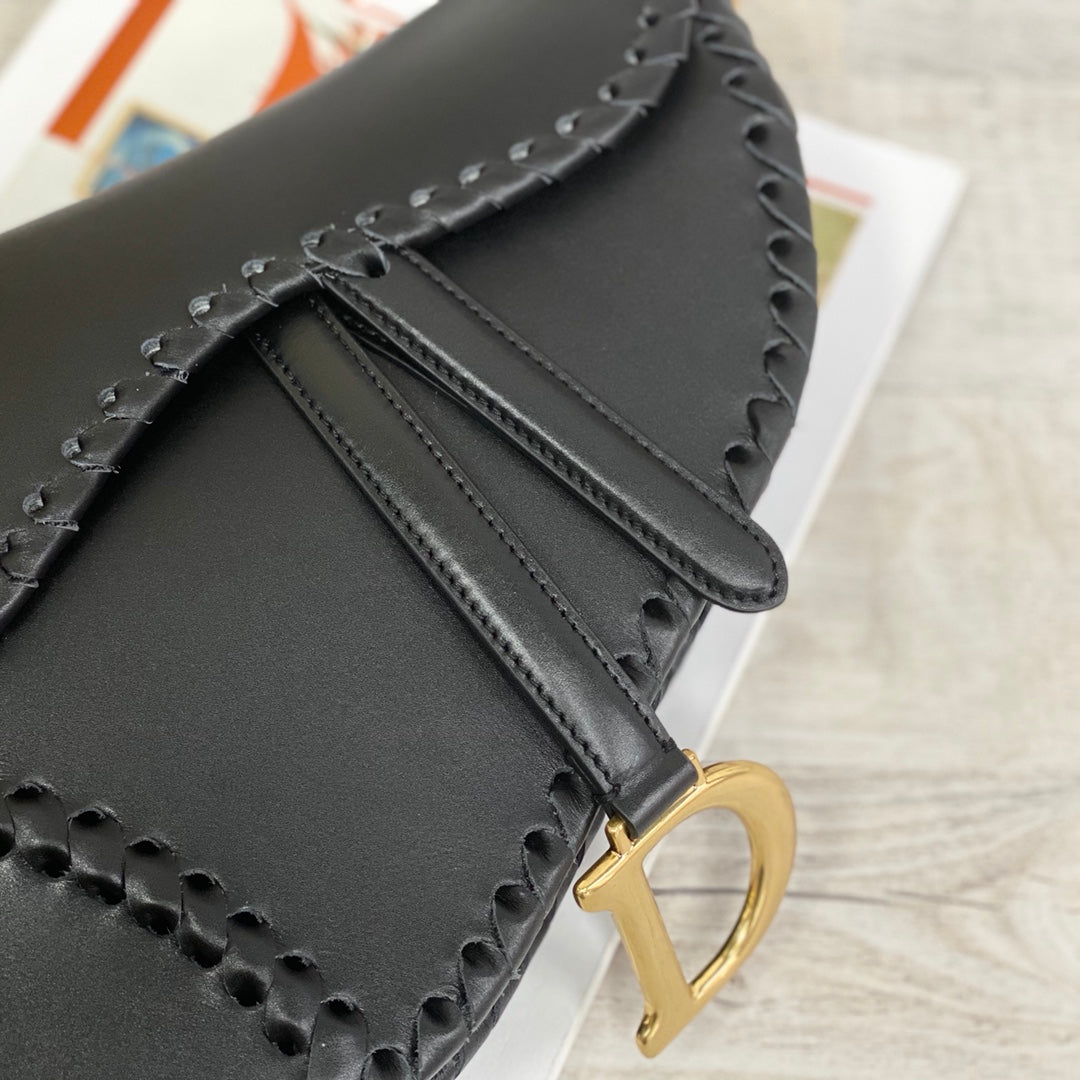 Dior Saddle 馬鞍包-編織-大號黑色-25.5cm