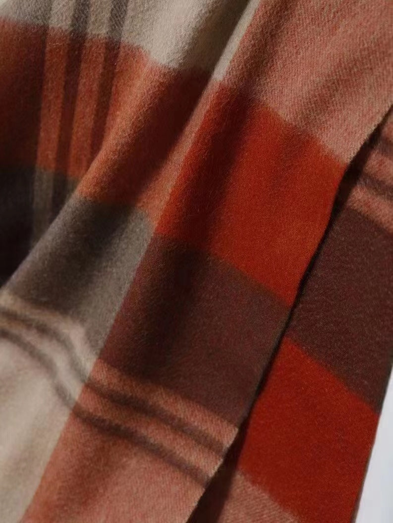 L-Piana 經典水波紋拼色羊絨圍巾-100%頂級羊絨 180*30cm