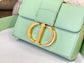 Dior 蒙田 Mini Box-平紋牛皮-金扣-17.5cm-薄荷綠