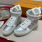 LV鞋-LV TRAINER 高筒 休閒鞋（銀）