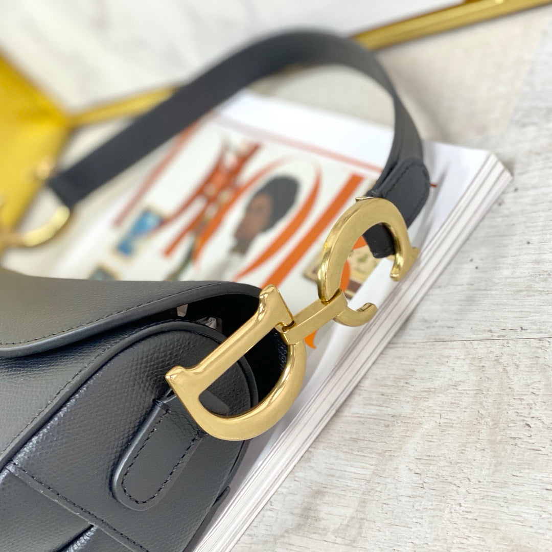 Dior Saddle 馬鞍包-手掌紋-大號黑色-25.5cm