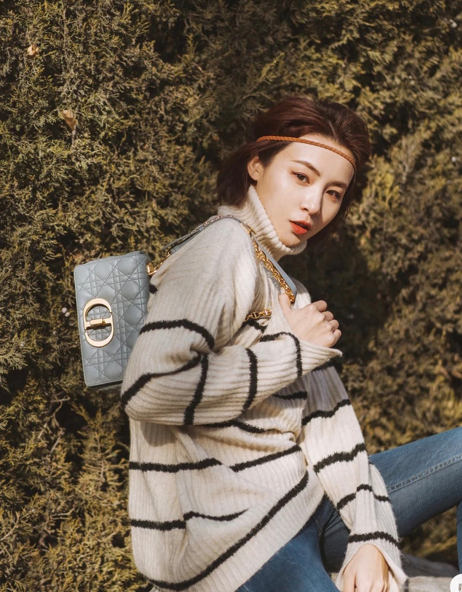 Dior Caro 小號20cm-馬卡龍藍
