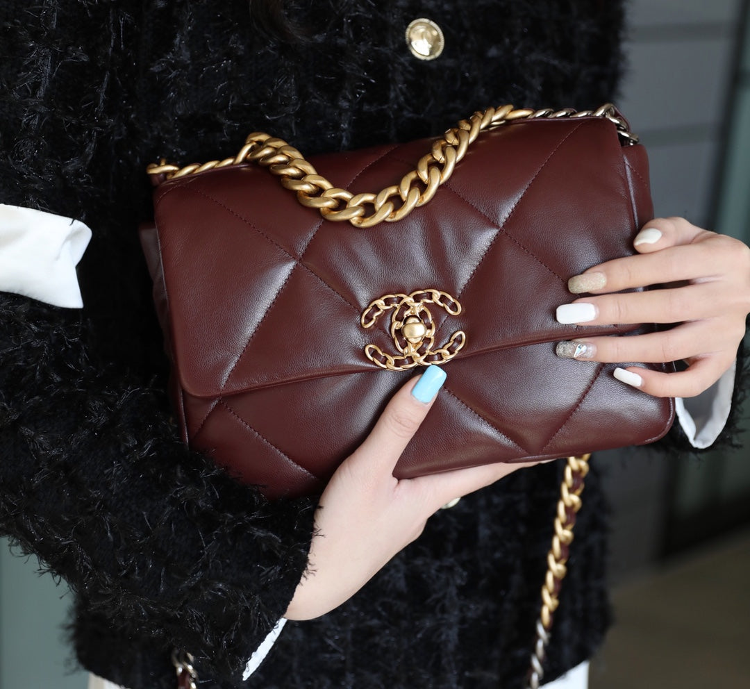 Chanel 19Bag-小號深棗紅