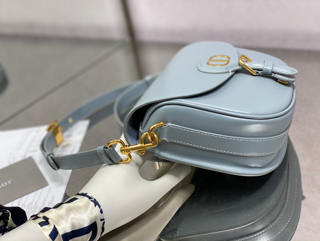 Dior Bobby-中號22cm-藍色牛皮