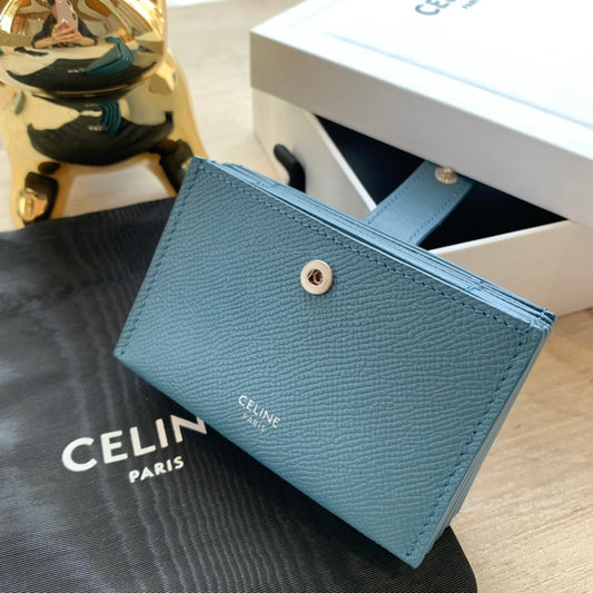 Celine 粒面牛皮風琴卡包