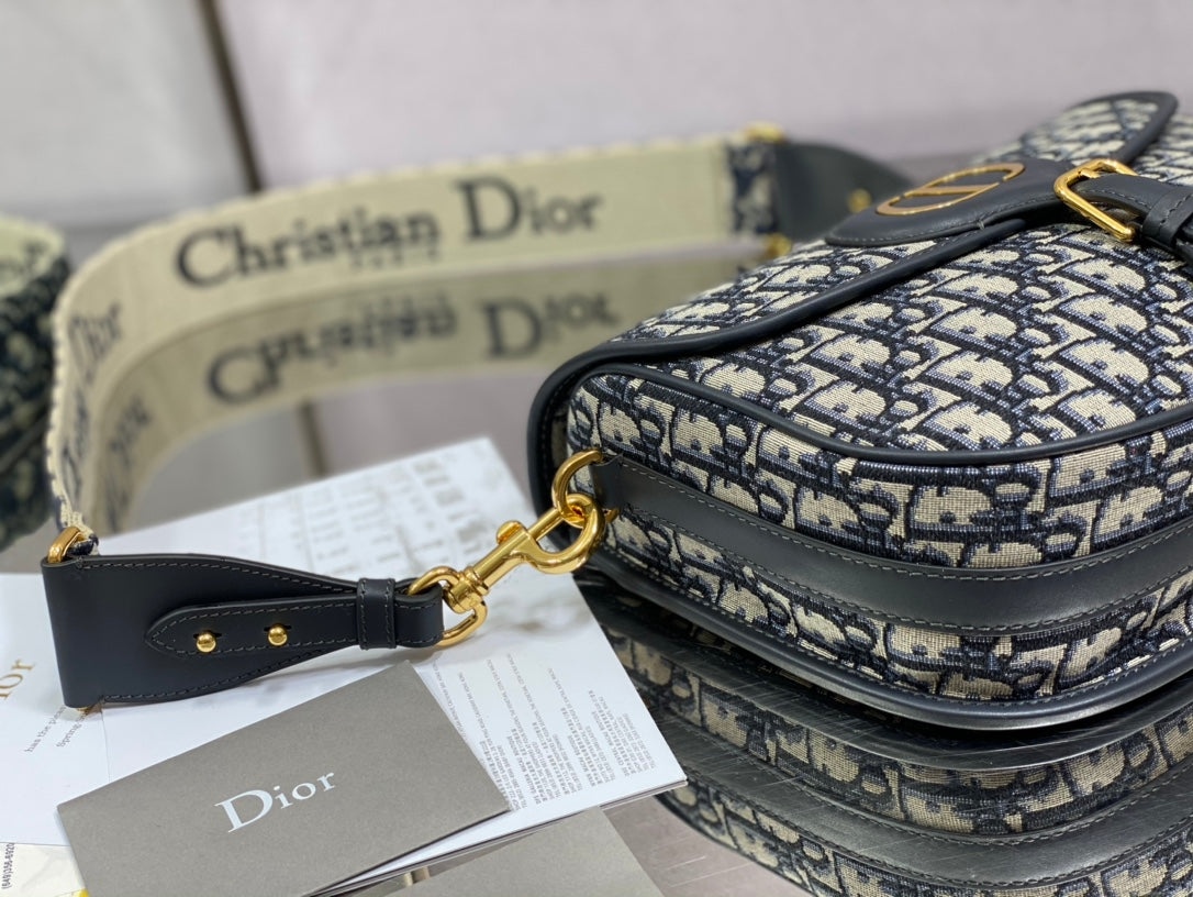 Dior-Bobby包 oblique系列秋冬 大號 經典藍布