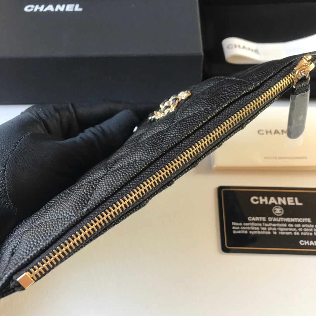 Chanel 拉鍊長夾卡包-扁長夾