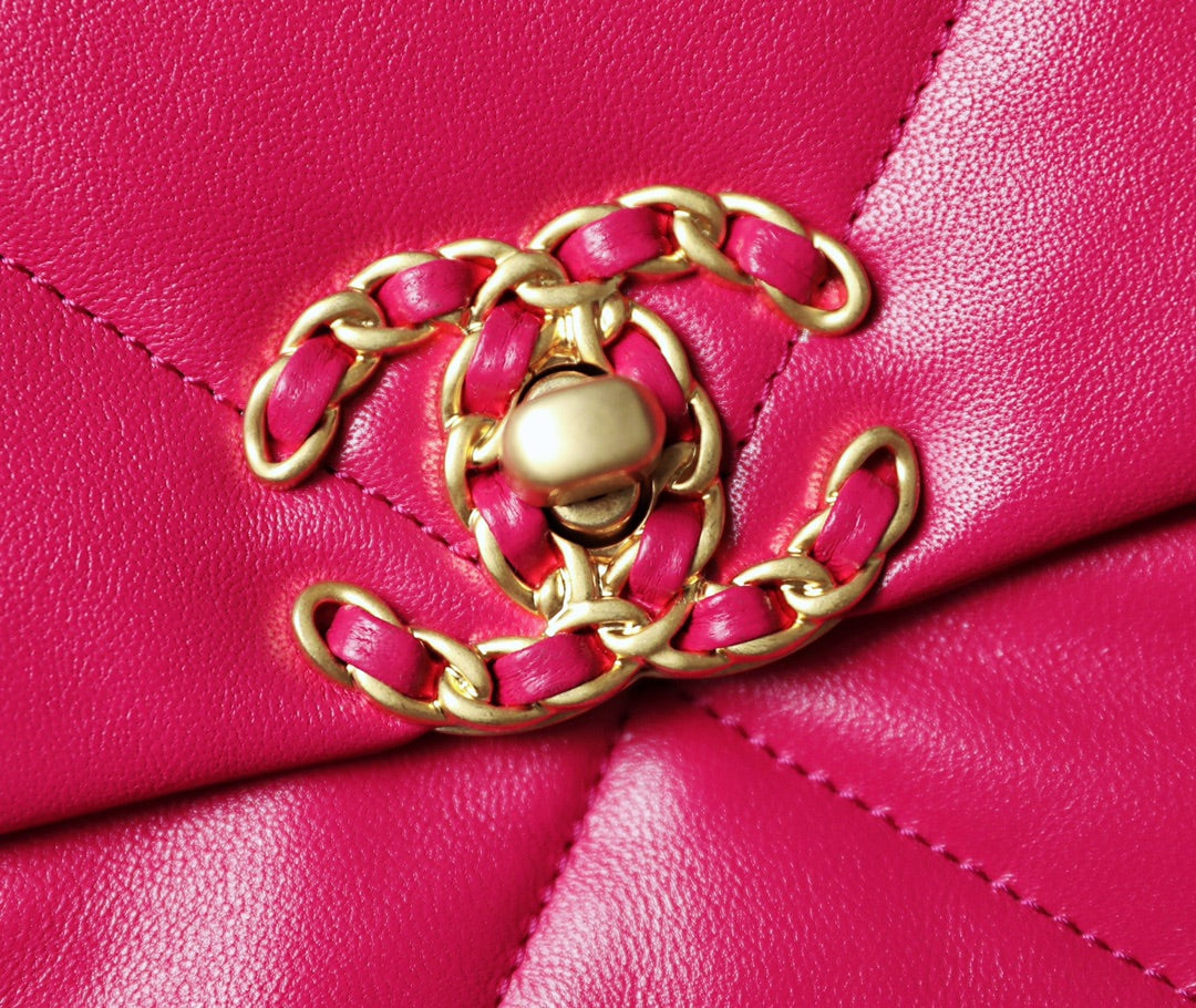 Chanel 19Bag-中號桃紅色