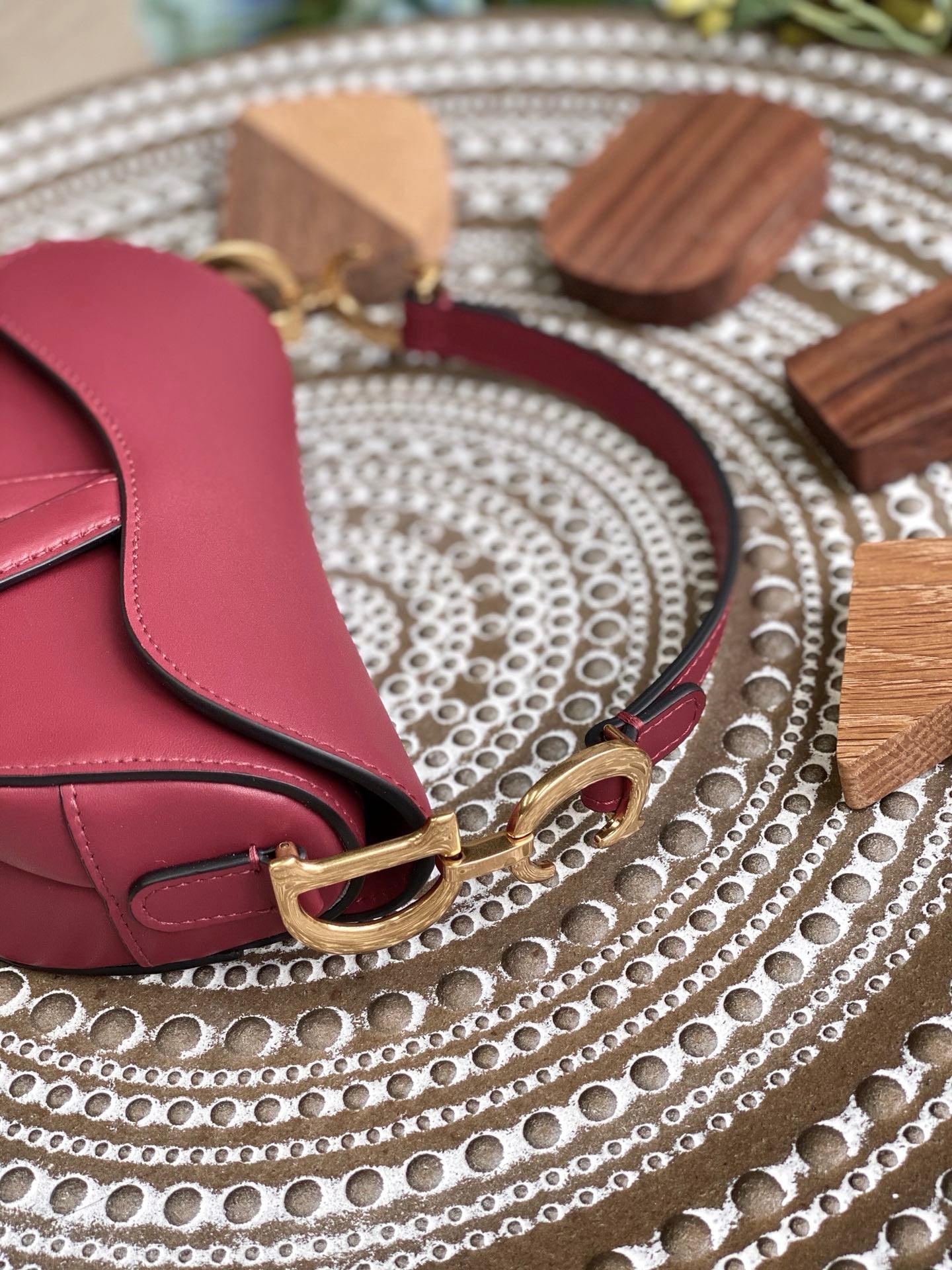 Dior Saddle 馬鞍包-平紋-小號棗紅色-19.5cm
