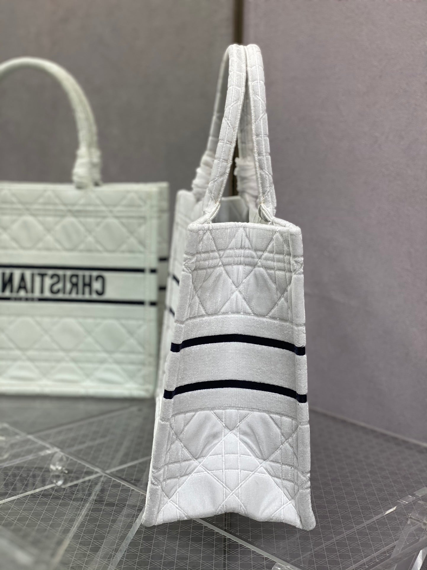 Dior Book Tote-小號36.5cm-秋冬絲絨菱格系列