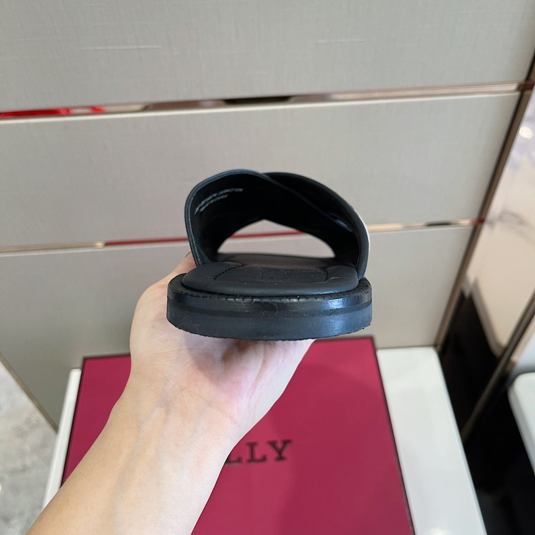 Ball-JABIL牛皮拖鞋 黑色