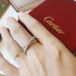 Cartier 窄版交叉戒指戒指-白金-三排鑽