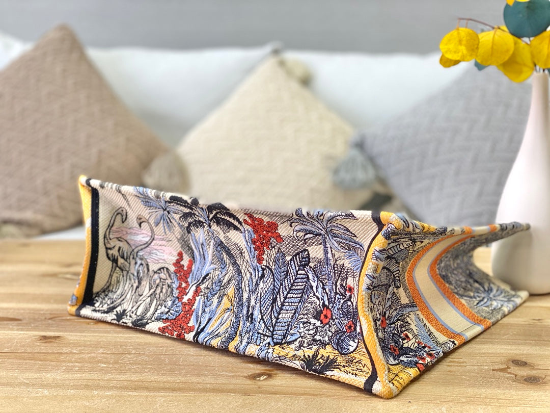 Dior Book Tote-大號41.5cm-藍椰子樹