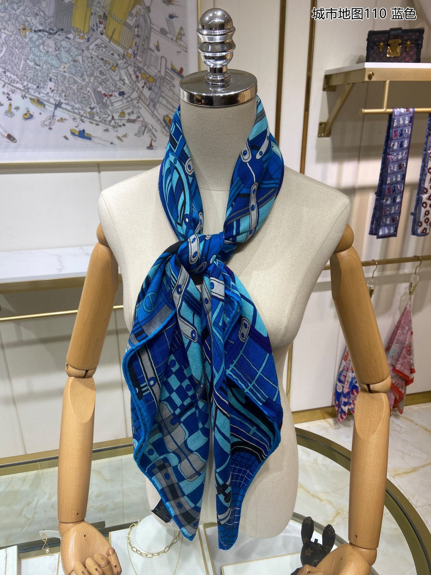 小愛款-城市地鐵圍巾 110*110cm 70%羊絨+30%真絲