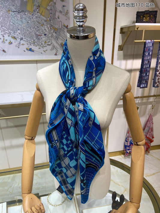 小愛款-城市地鐵圍巾 110*110cm 70%羊絨+30%真絲