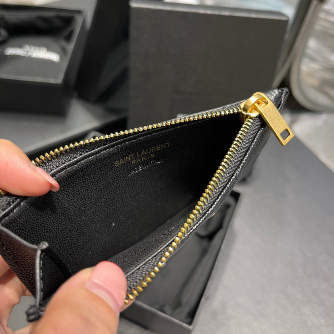 YSL 新品卡包_黑色金扣