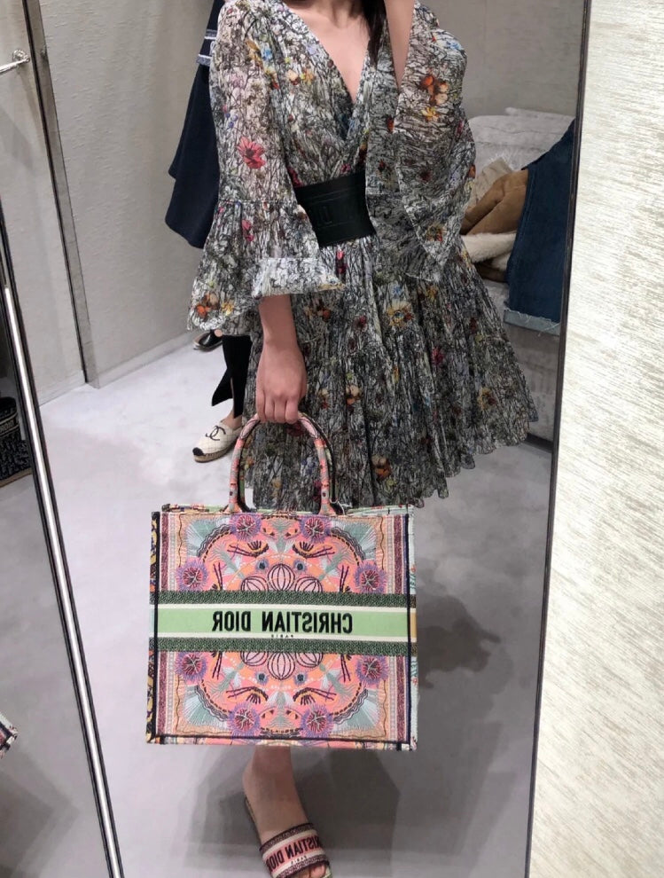 Dior Book Tote-大號41.5cm-多色花朵