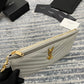 YSL Monogram 手拿包-白山形紋金扣