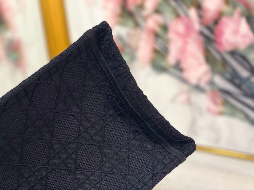Dior Book Tote-大號41.5cm-刺繡黑藤格