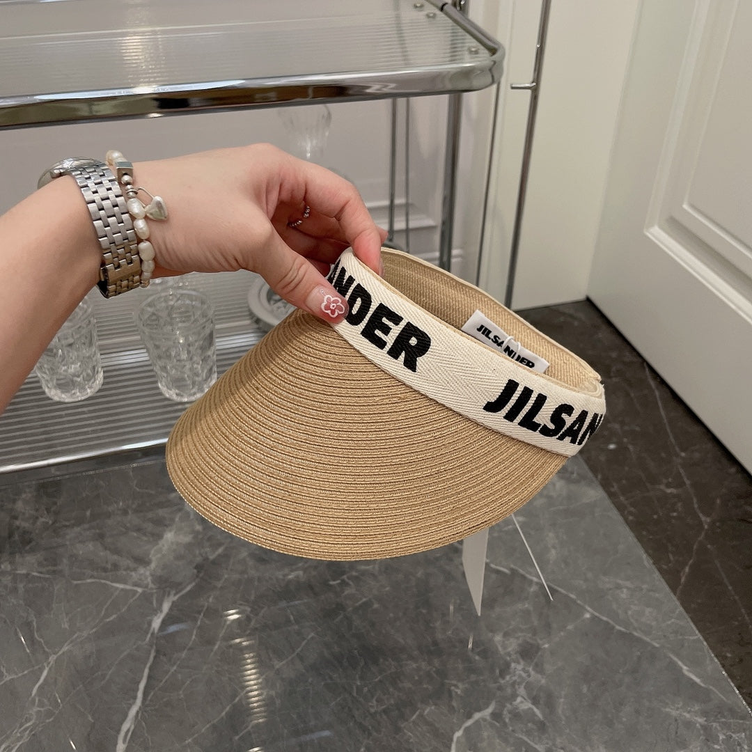 JIL SANDER 草編空頂遮陽帽