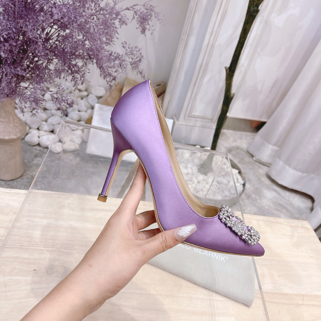 Manolo Blahnik-尖頭 高跟鞋 細跟鞋 紫色